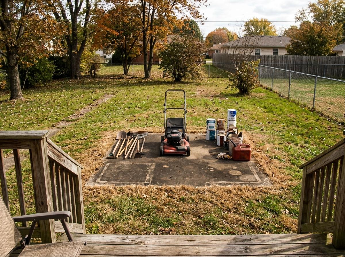 LOST: My actual, physical shed. Not what's in it. The shed.