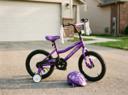 Kid's bike, purple, training wheels, barely used