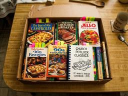 Box of cookbooks from the 90s, MOST recipes are safe