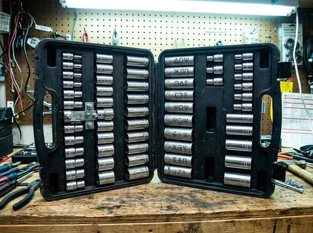 Full socket set, metric + standard + the third one