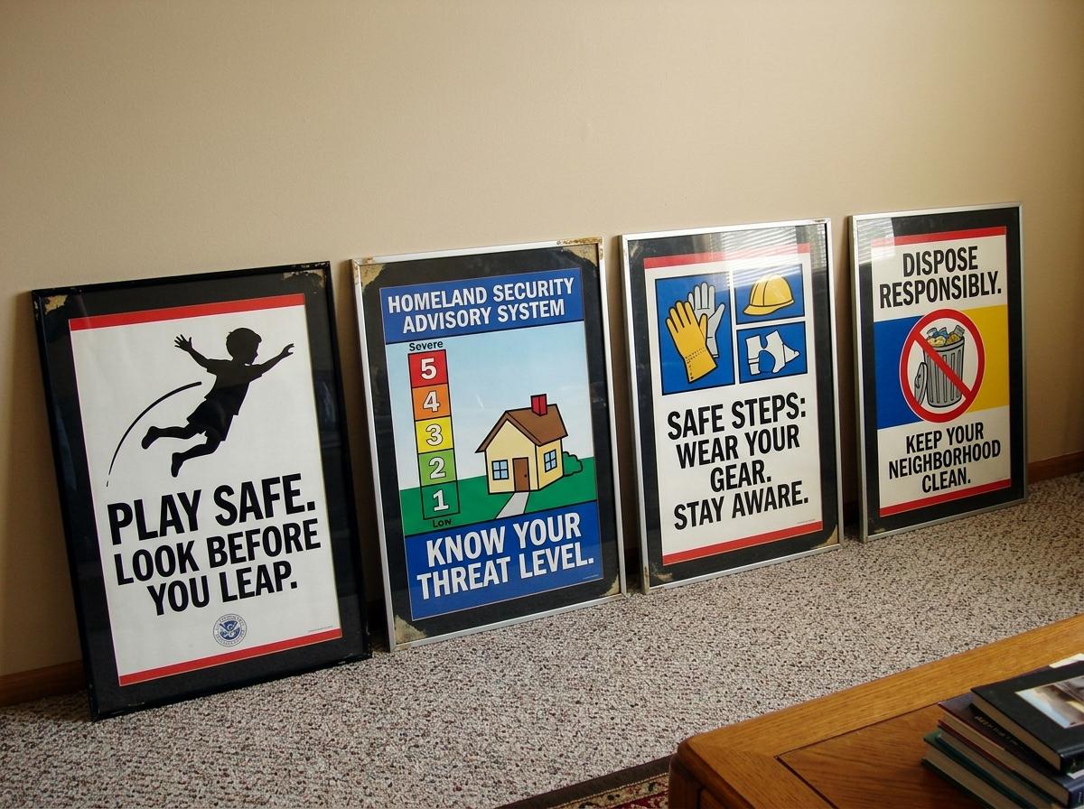 Vintage O.O.P.S. safety posters, set of 4, great condition